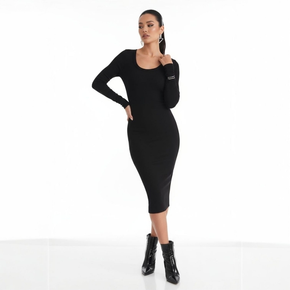 Marine Layer Lexi Rib Midi Dress – Minimalist Classic Capsule Wardrobe – Size XS